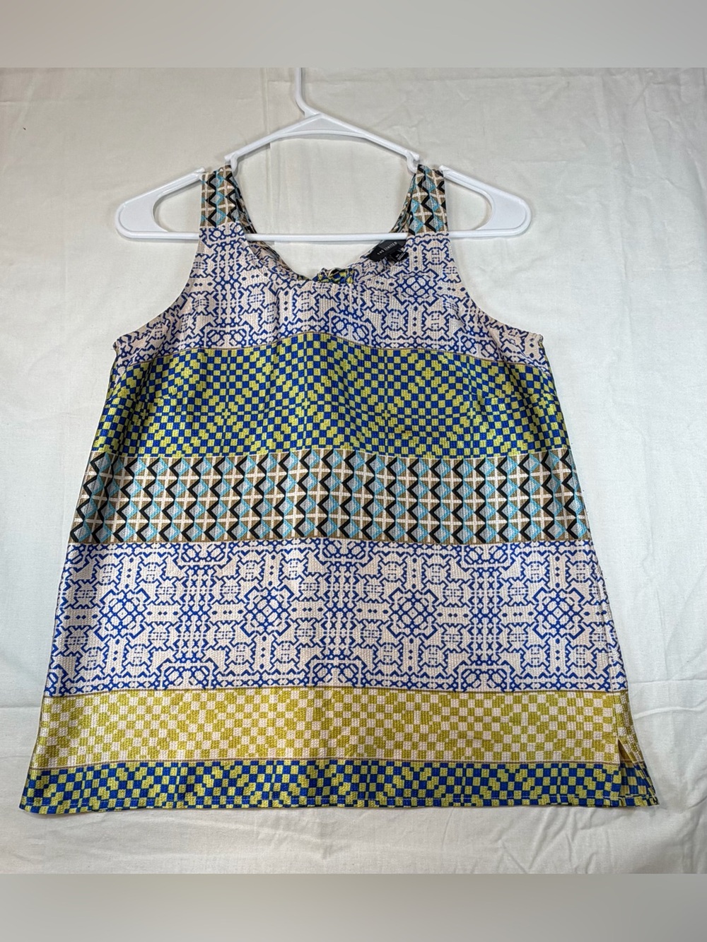 The Limited Multicolor Geometric Sleeveless blouse  Blue & Yellow